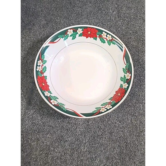 Vintage Tienshan Crown Ming  Deck the Halls Large Serving Bowl Christmas 9.5" - Picture 1 of 6